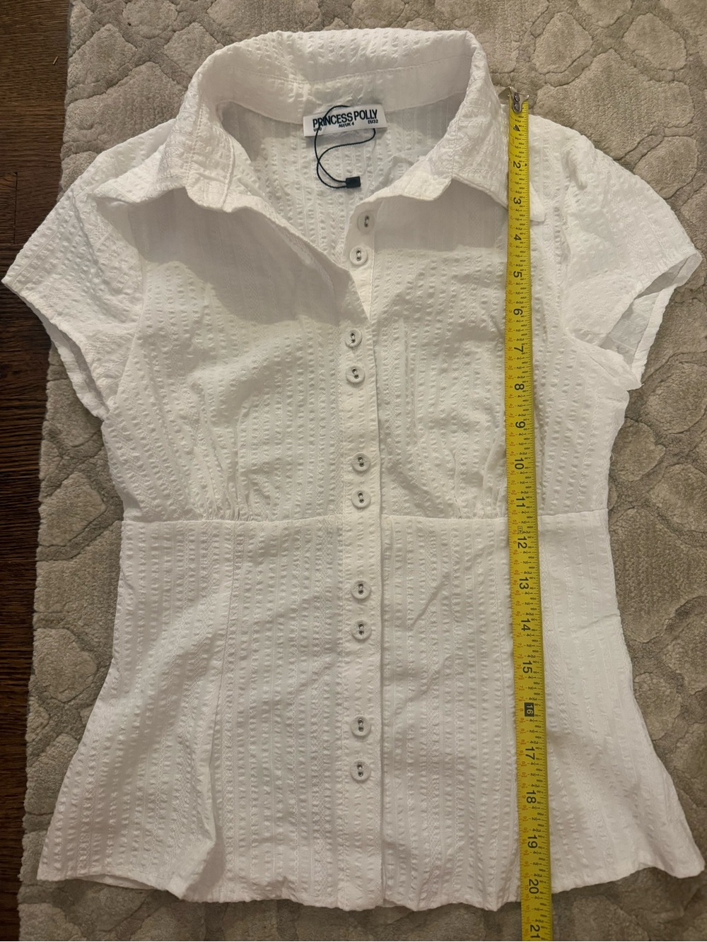 Princess Polly white Cap sleeve button down blouse - size 0 - never worn